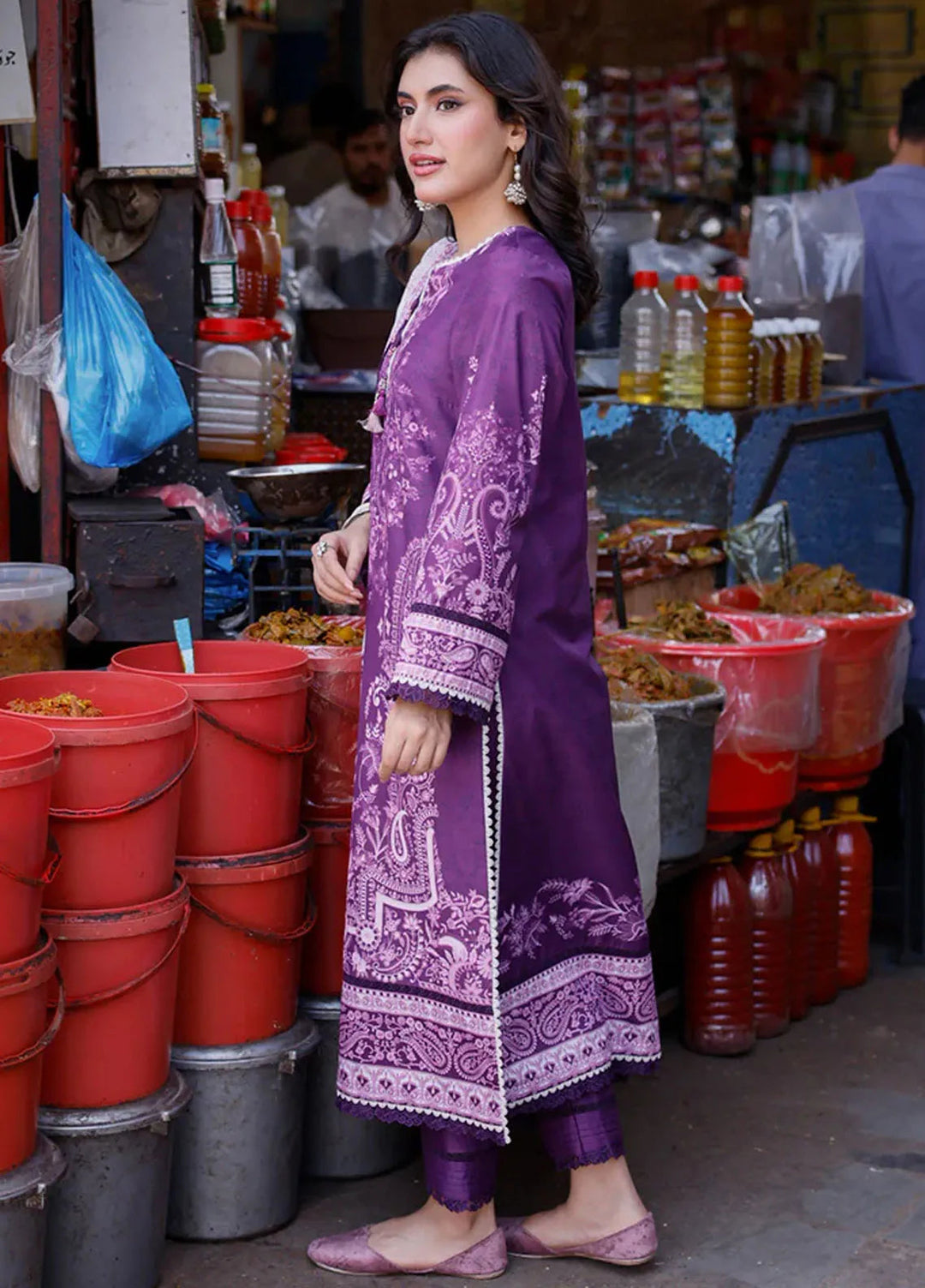 Arabic Lawn By Asim Jofa Printed Suit Unstitched 3 Piece AJ24AL AJPL-20 - Summer Collection