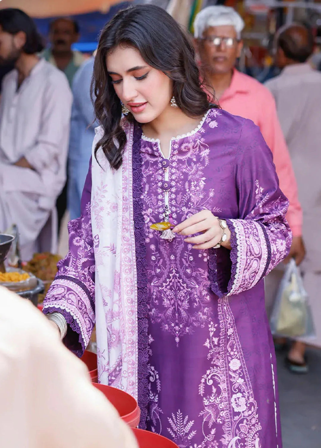 Arabic Lawn By Asim Jofa Printed Suit Unstitched 3 Piece AJ24AL AJPL-20 - Summer Collection