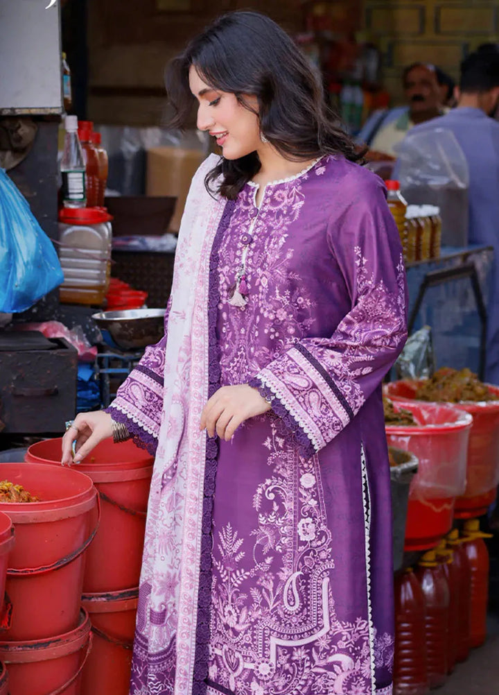 Arabic Lawn By Asim Jofa Printed Suit Unstitched 3 Piece AJ24AL AJPL-20 - Summer Collection