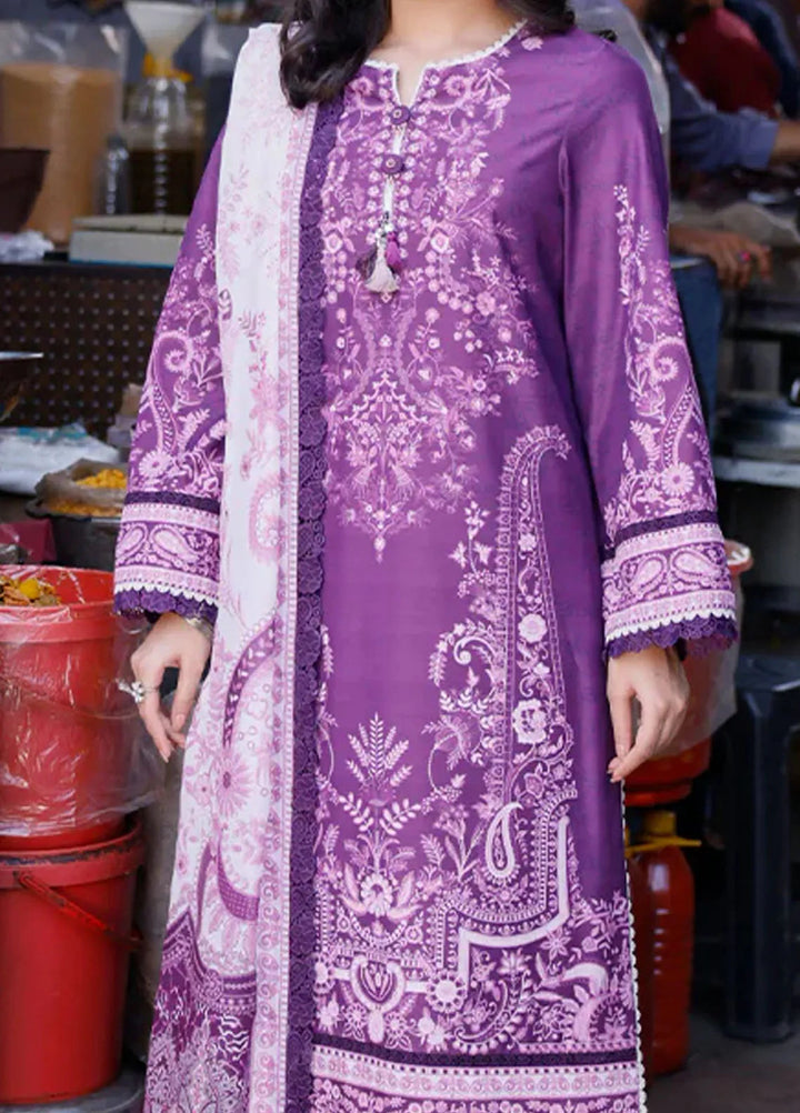 Arabic Lawn By Asim Jofa Printed Suit Unstitched 3 Piece AJ24AL AJPL-20 - Summer Collection