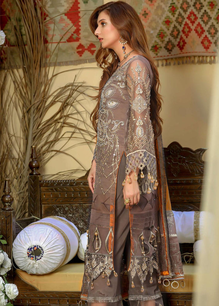 Areesha Embroidered  Suits Unstitched 3 Piece ARE22-P16 2 Brown Sugar - Premium Collection
