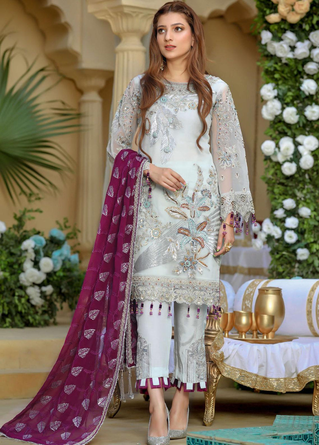 Areesha Embroidered  Suits Unstitched 3 Piece ARE22-P16 5 Splonk - Premium Collection