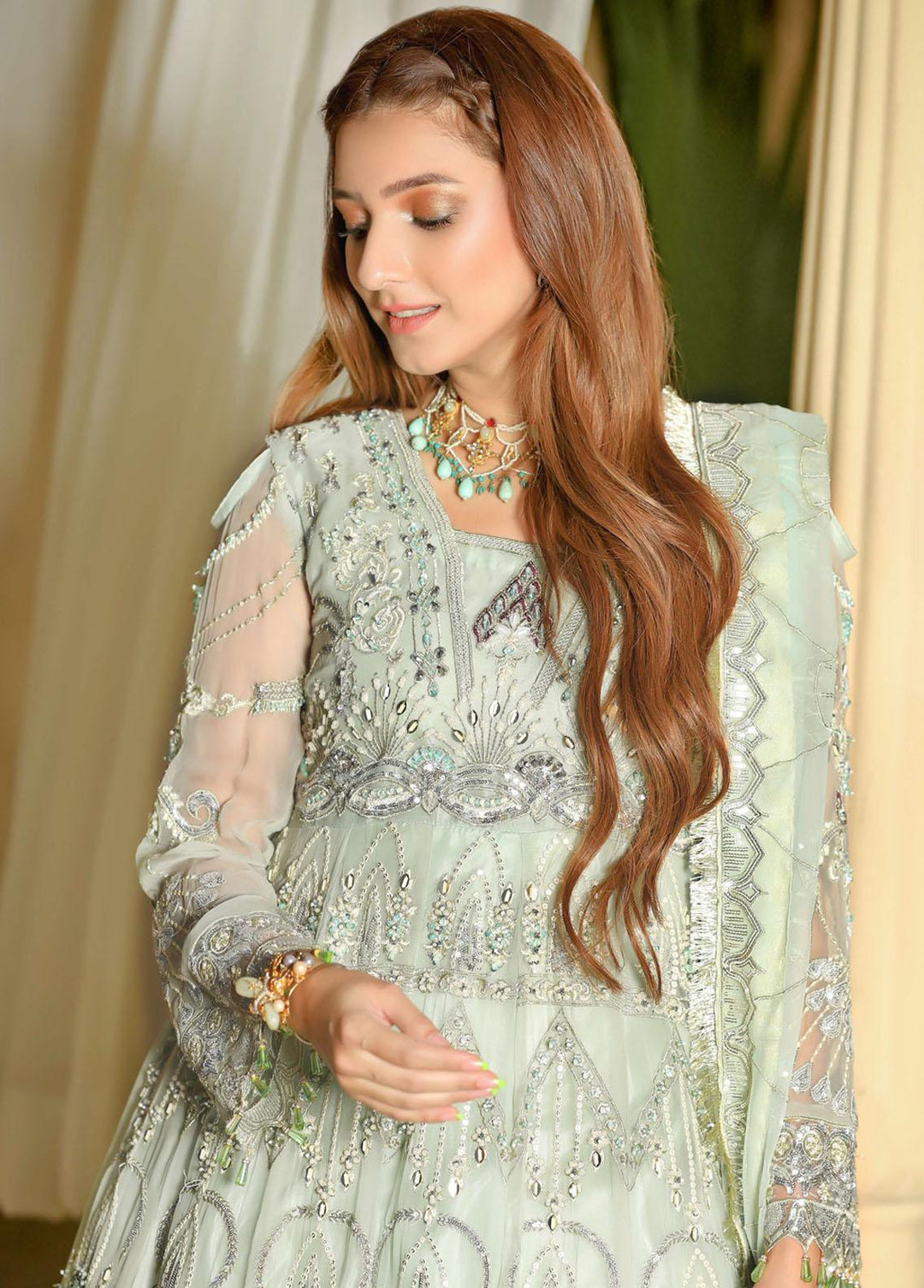 Areesha Embroidered  Suits Unstitched 3 Piece ARE22-P16 7 Pistachio Maxi - Premium Collection