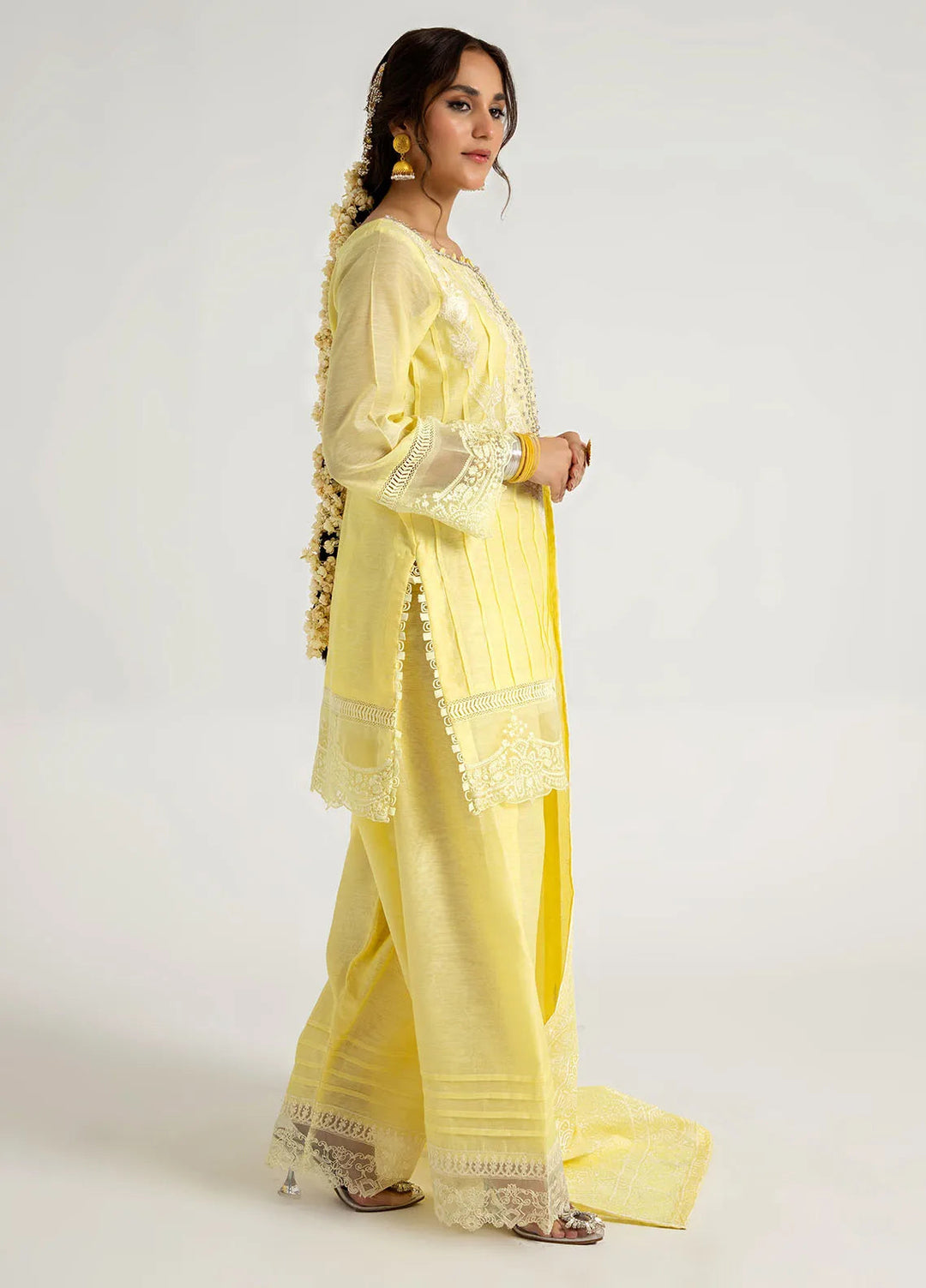 Arif Ashraf Pret Embroidered Cotton Silk 3 Piece Suit Zard