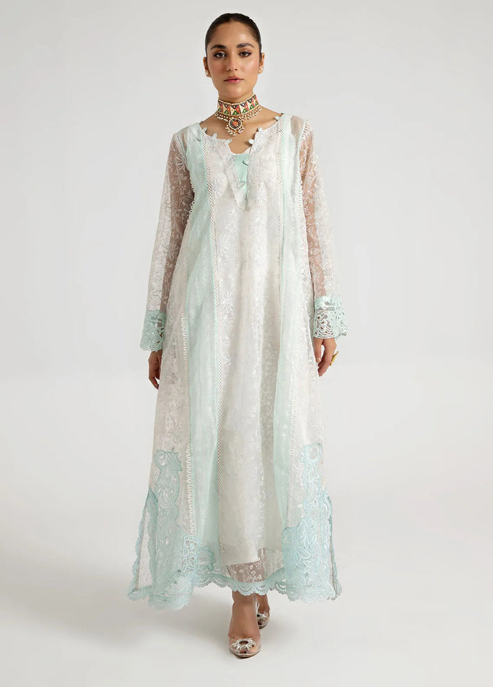 Arif Ashraf Pret Embroidered Organza 3 Piece Suit Turkuvaz