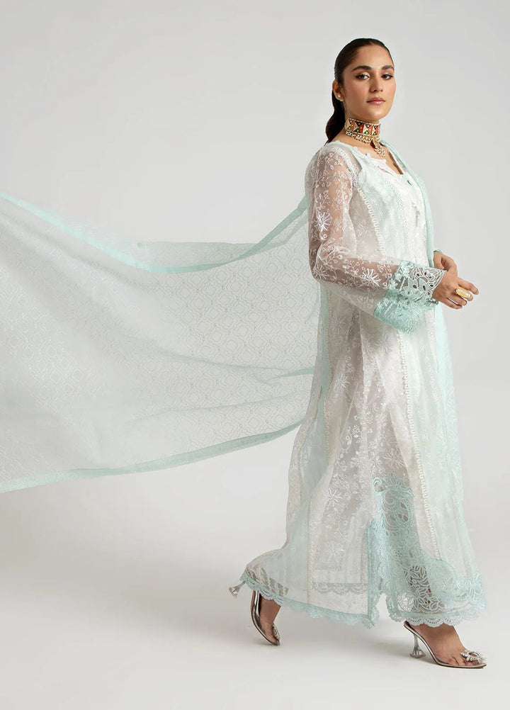 Arif Ashraf Pret Embroidered Organza 3 Piece Suit Turkuvaz