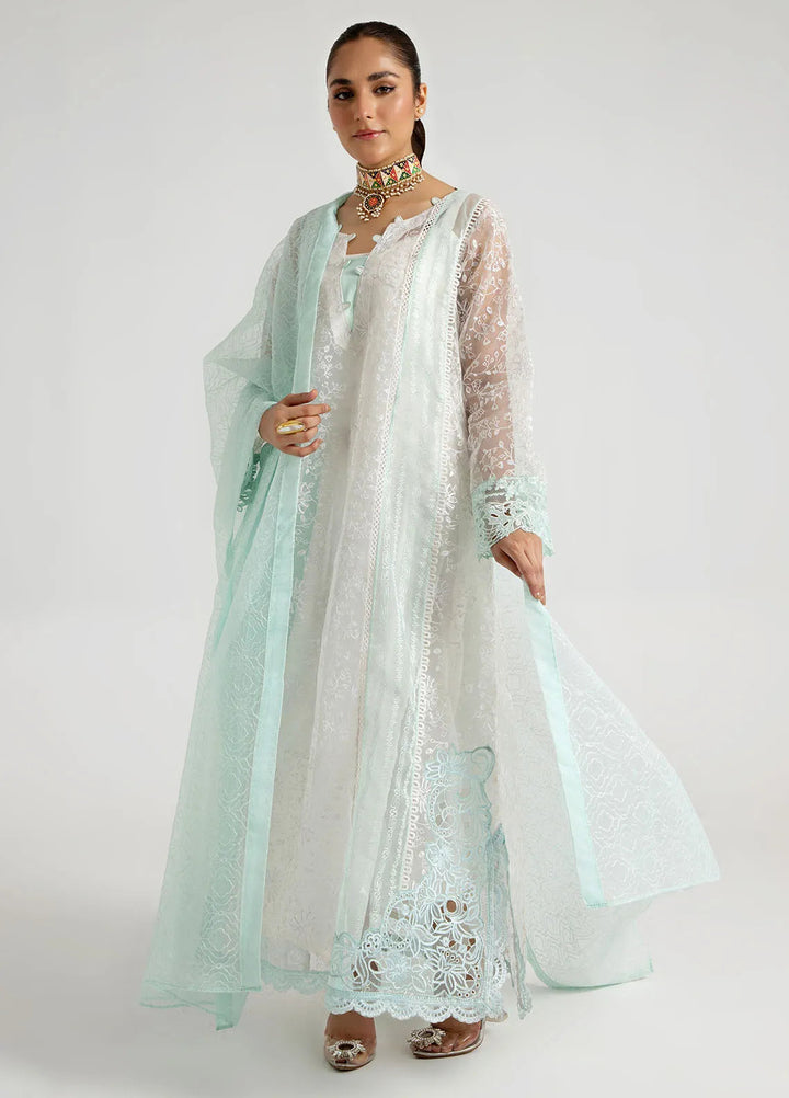 Arif Ashraf Pret Embroidered Organza 3 Piece Suit Turkuvaz