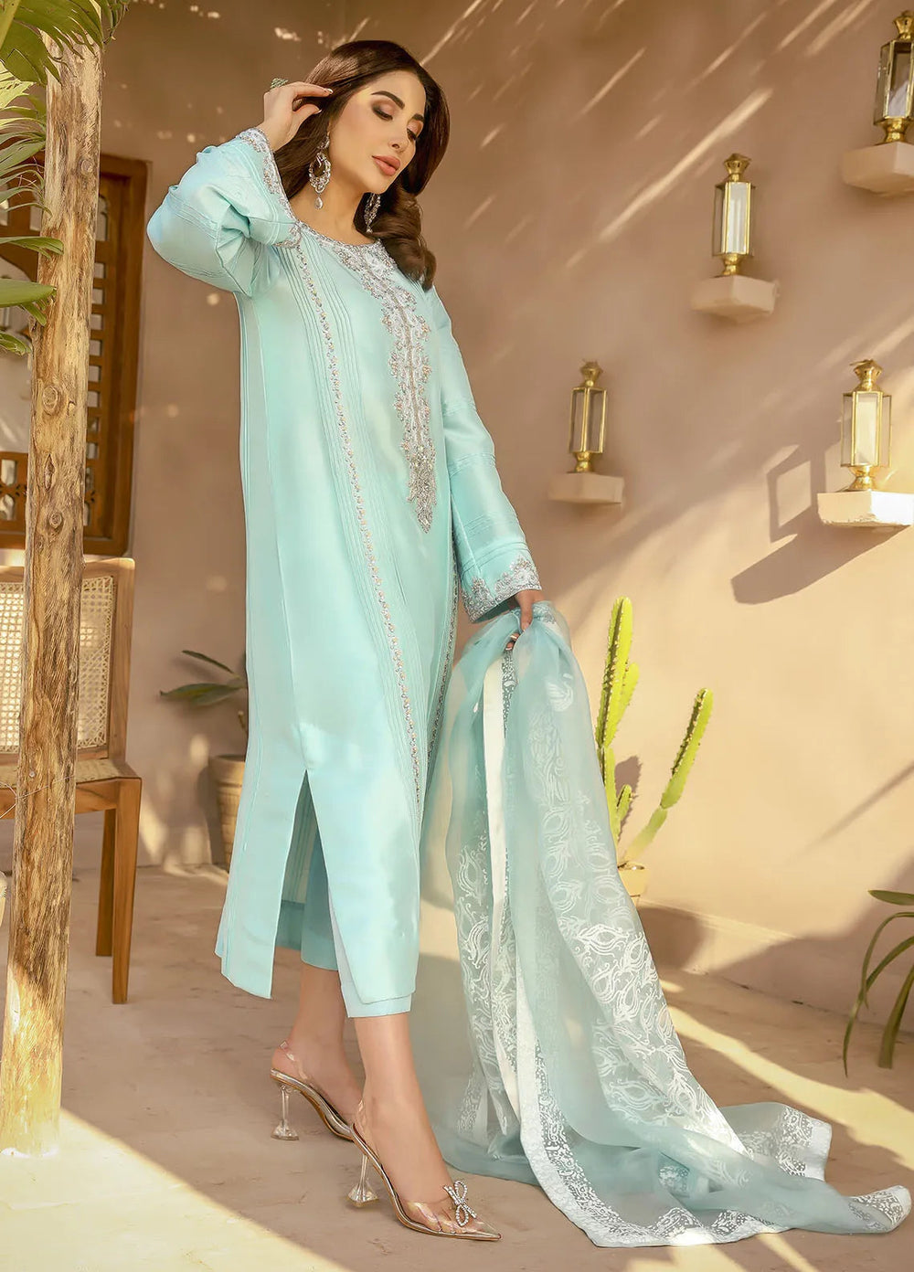 Arif Ashraf Pret Embroidered Raw Silk 3 Piece Suit Arjan