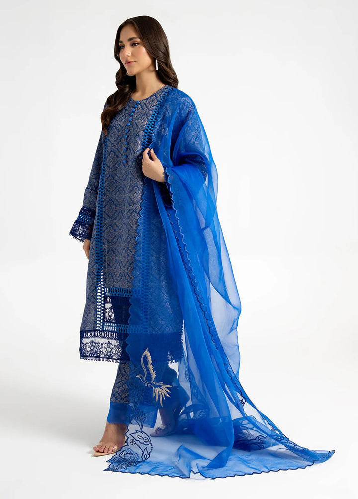 Arif Ashraf Pret Embroidered Self Jacquard 3 Piece Suit Mavi