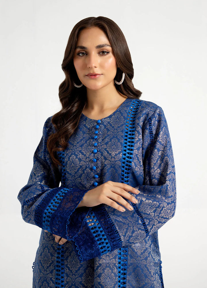 Arif Ashraf Pret Embroidered Self Jacquard 3 Piece Suit Mavi