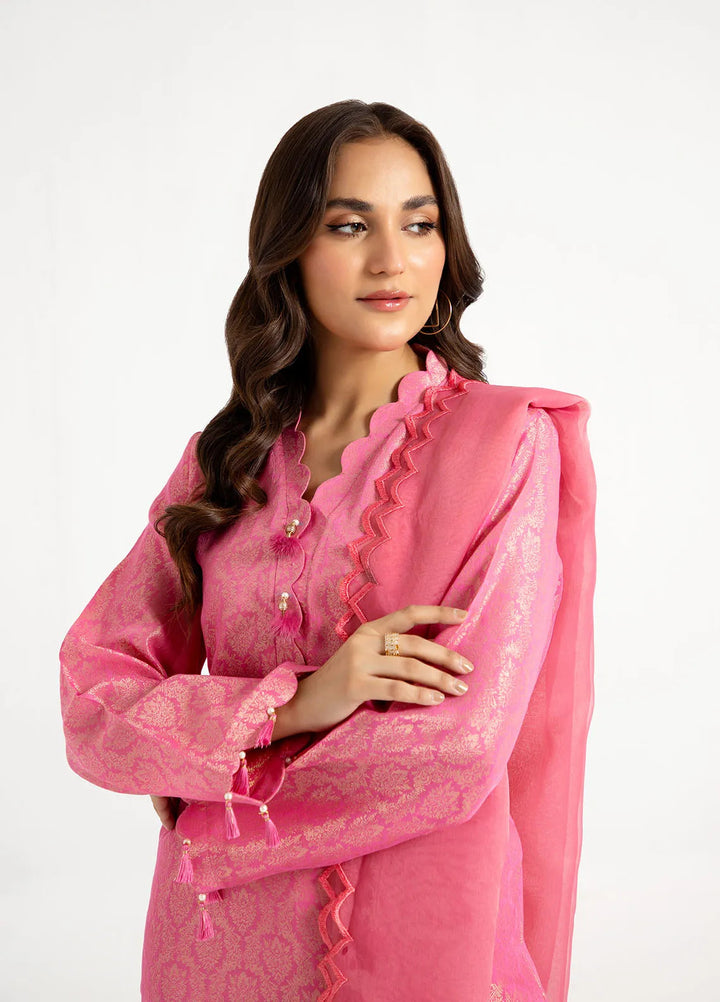Arif Ashraf Pret Embroidered Self Jacquard 3 Piece Suit Pembi