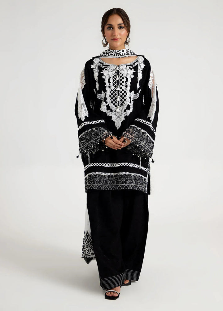Arif Ashraf Pret Embroidered Self Jacquard 3 Piece Suit Siyah