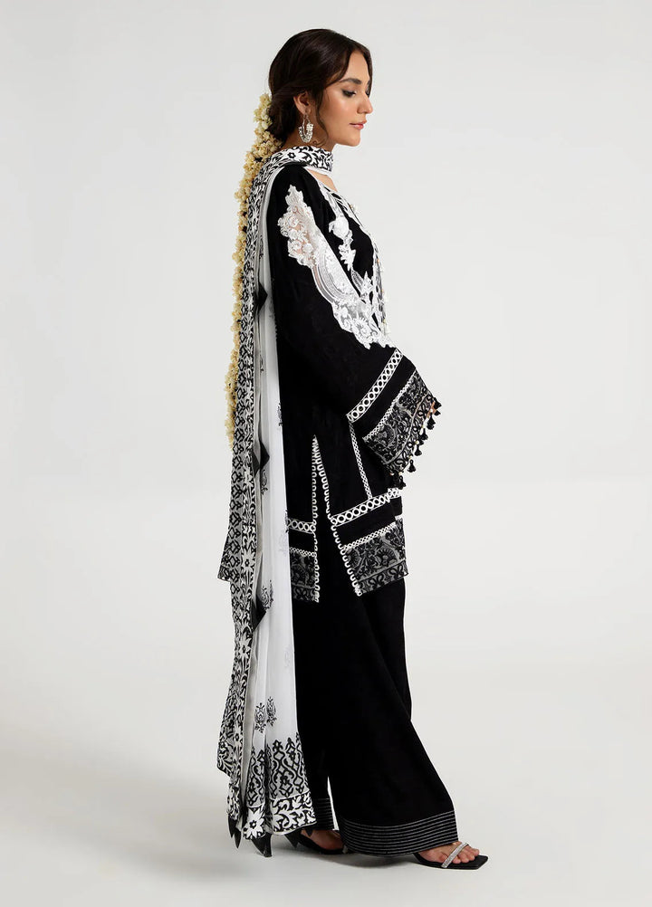 Arif Ashraf Pret Embroidered Self Jacquard 3 Piece Suit Siyah