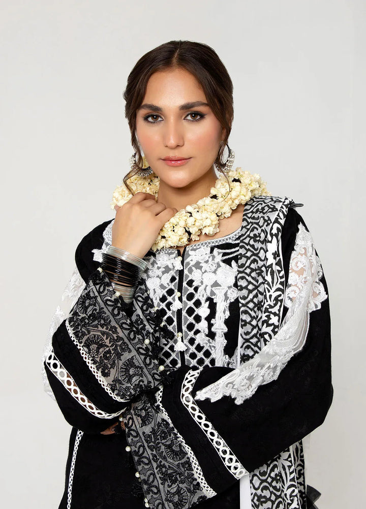 Arif Ashraf Pret Embroidered Self Jacquard 3 Piece Suit Siyah