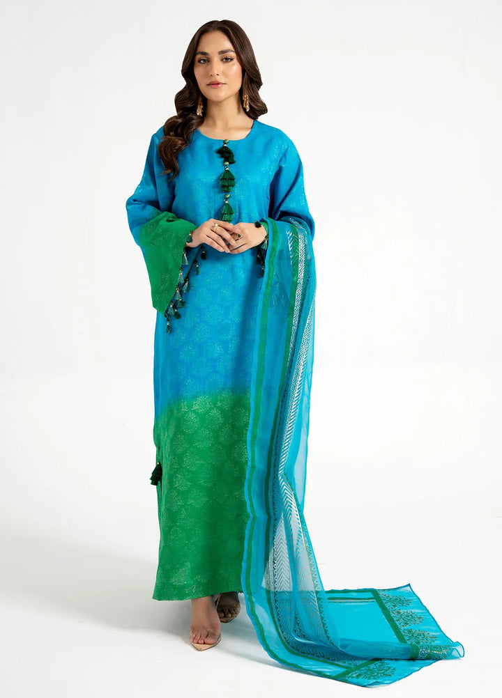 Arif Ashraf Pret Embroidered Self Jacquard 3 Piece Suit Yasil