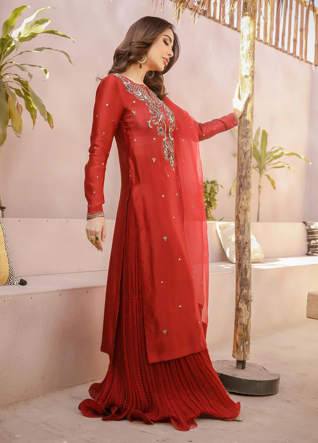 Arif Ashraf Pret Embroidered Tissue Silk 3 Piece Suit Zeenan