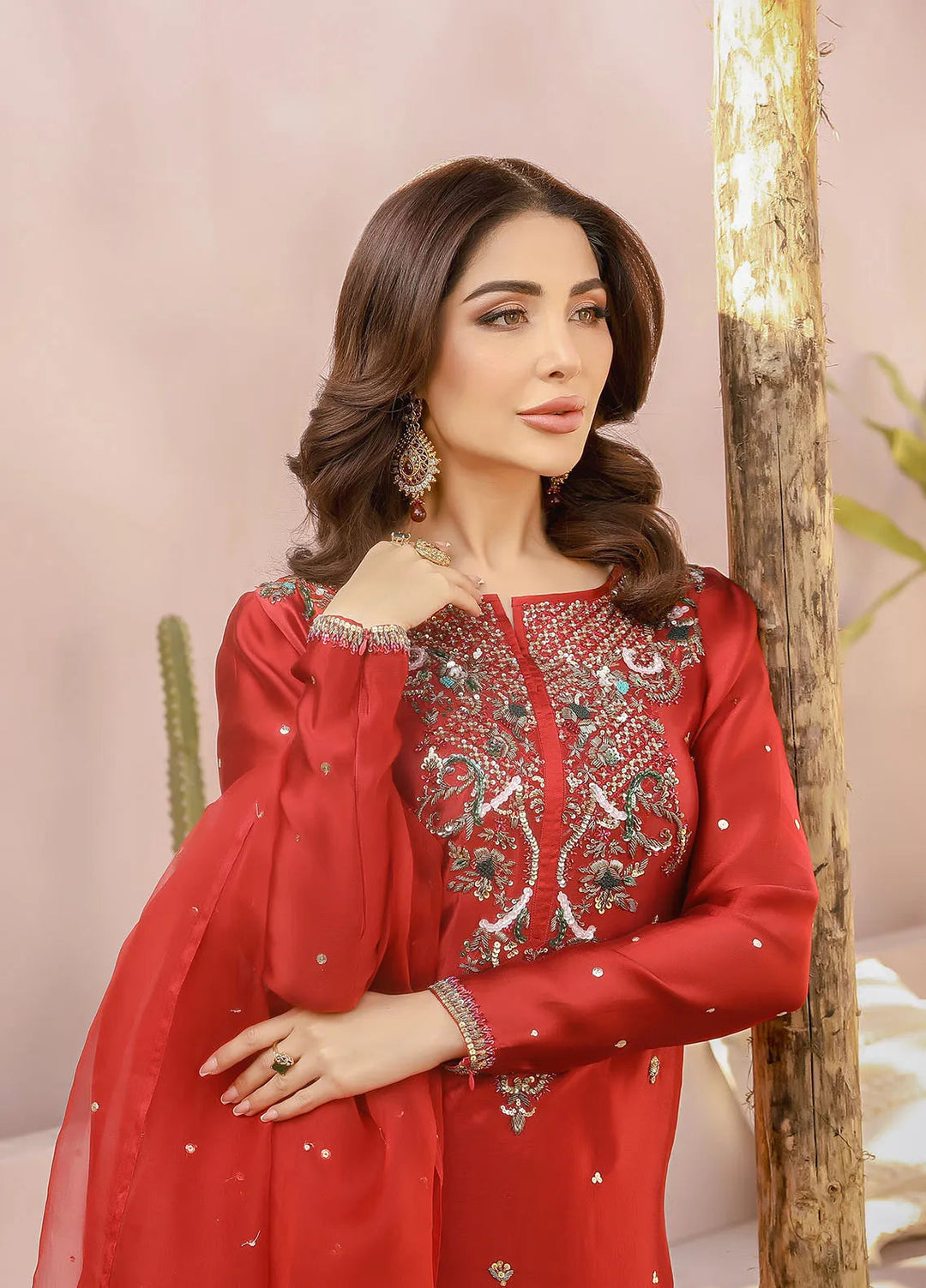 Arif Ashraf Pret Embroidered Tissue Silk 3 Piece Suit Zeenan