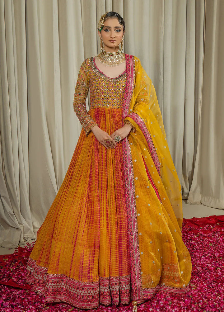 Arif Ashraf Pret Embroidered Yellow Crush 3 Piece Suit Gulbano