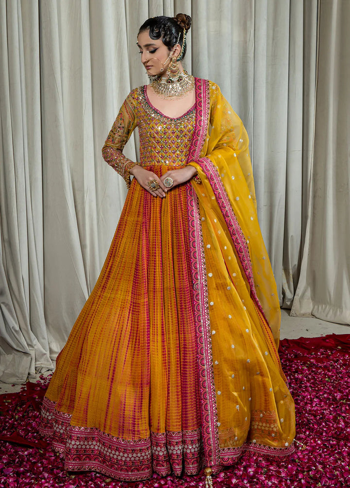 Arif Ashraf Pret Embroidered Yellow Crush 3 Piece Suit Gulbano