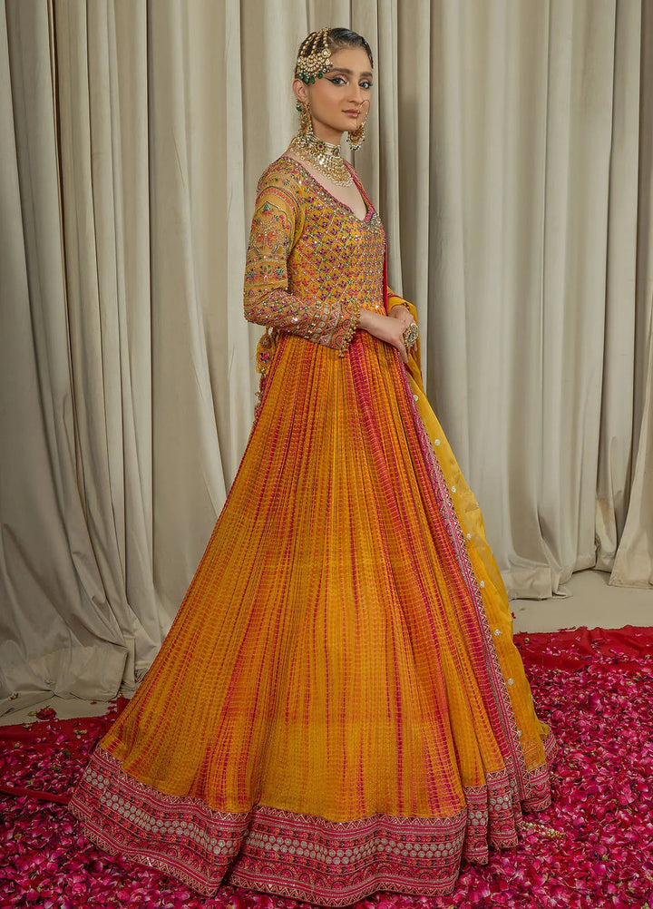 Arif Ashraf Pret Embroidered Yellow Crush 3 Piece Suit Gulbano