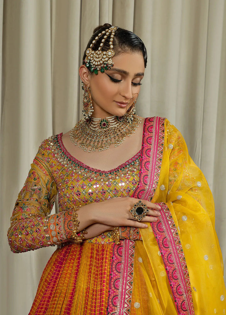 Arif Ashraf Pret Embroidered Yellow Crush 3 Piece Suit Gulbano