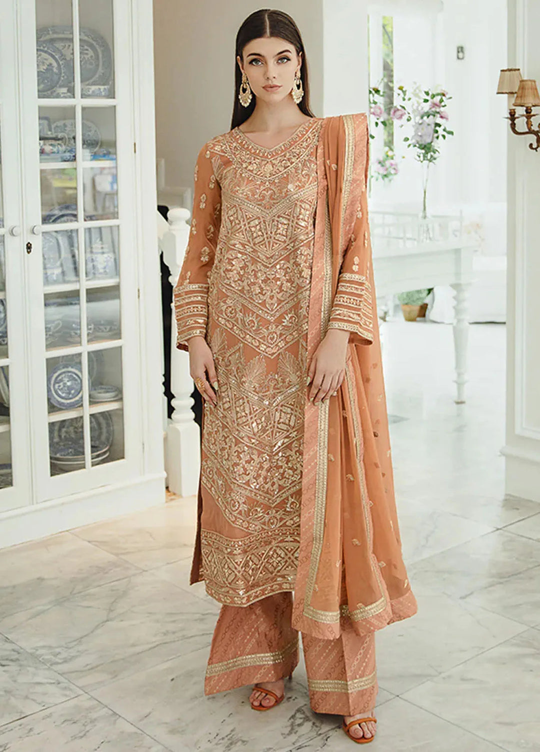 Ariya By Maryum N Maria Embroidered Chiffon Suit Unstitched 3 Piece MNM24A 505 Parisa - Formals Collection