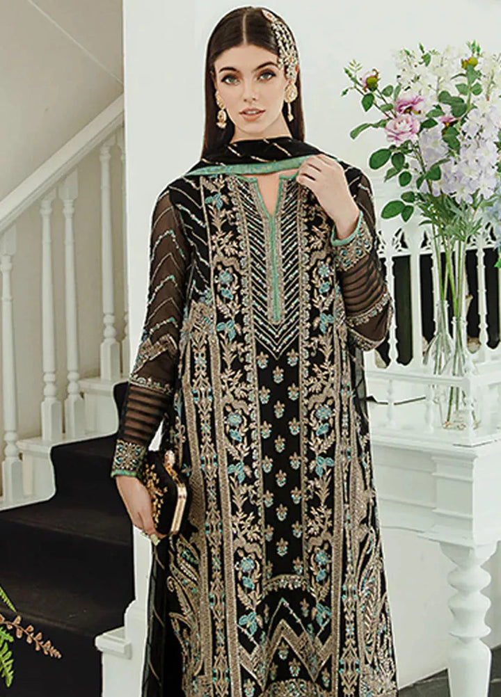 Ariya By Maryum N Maria Embroidered Chiffon Suit Unstitched 3 Piece MNM24A 507 Iman - Formals Collection