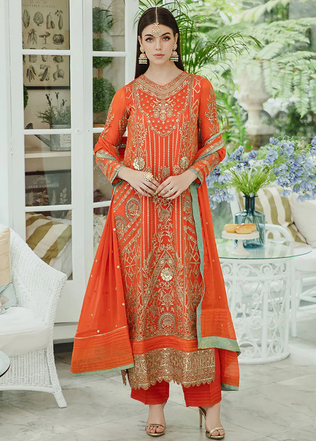 Ariya By Maryum N Maria Embroidered Chiffon Suit Unstitched 3 Piece MNM24A 509 Mina - Formals Collection