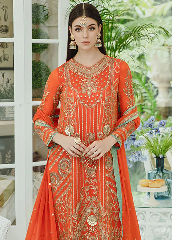 Ariya By Maryum N Maria Embroidered Chiffon Suit Unstitched 3 Piece MNM24A 509 Mina - Formals Collection