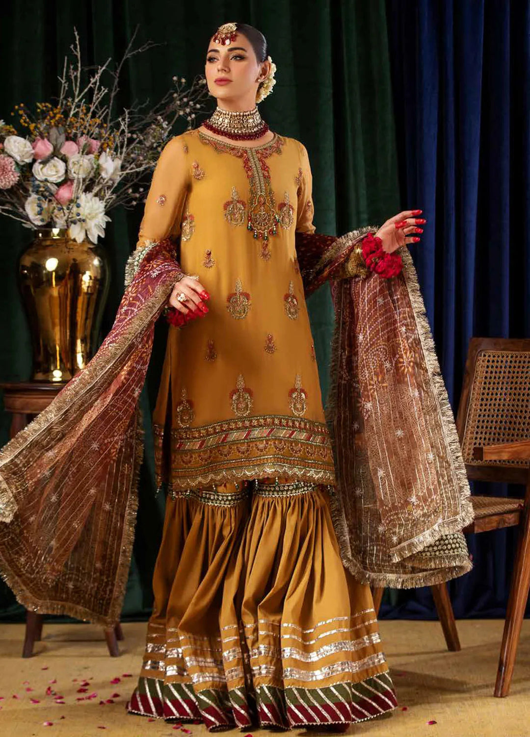 Aroha By Riaz Arts Embroidered Chiffon Suit Unstitched 4 Piece RA24AW AR-01 - Luxury Collection