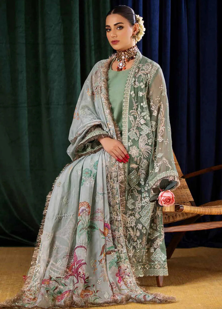 Aroha By Riaz Arts Embroidered Chiffon Suit Unstitched 4 Piece RA24AW AR-03 - Luxury Collection
