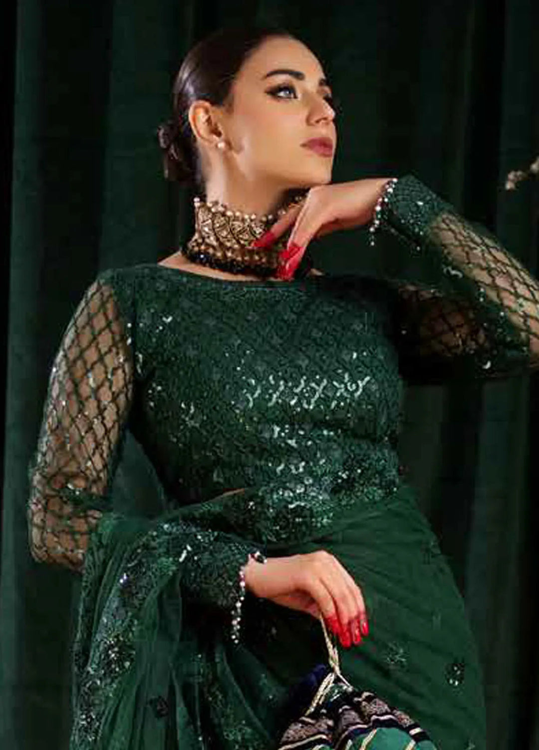 Aroha By Riaz Arts Embroidered Net Saree Unstitched RA24AW AR-05 - Luxury Collection