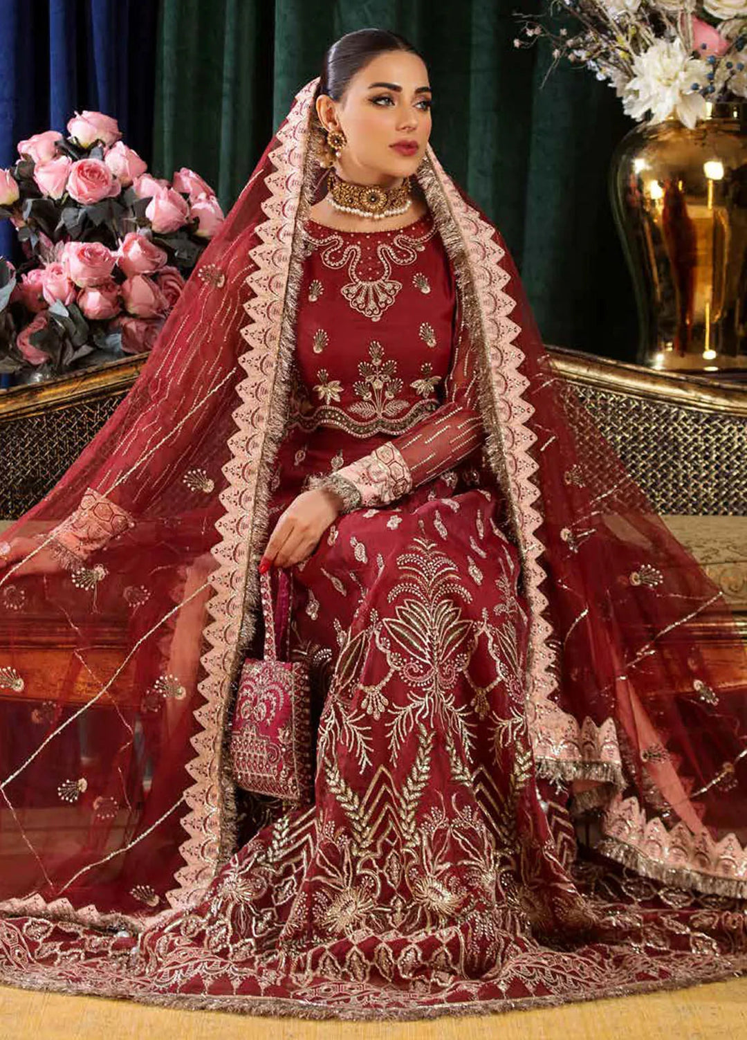 Aroha By Riaz Arts Embroidered Organza Suit Unstitched 4 Piece RA24AW AR-02 - Luxury Collection