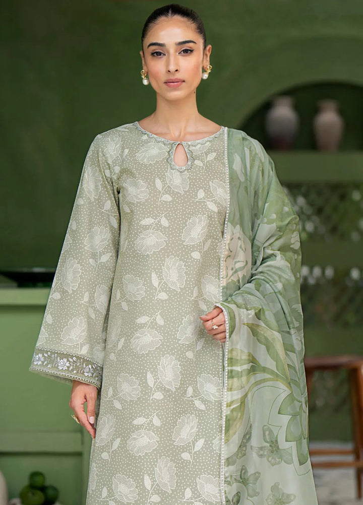 Artisan by Seran Embroidered Lawn Suit Unstitched 3 Piece SRN25A D-02 Pistache - Summer Collection