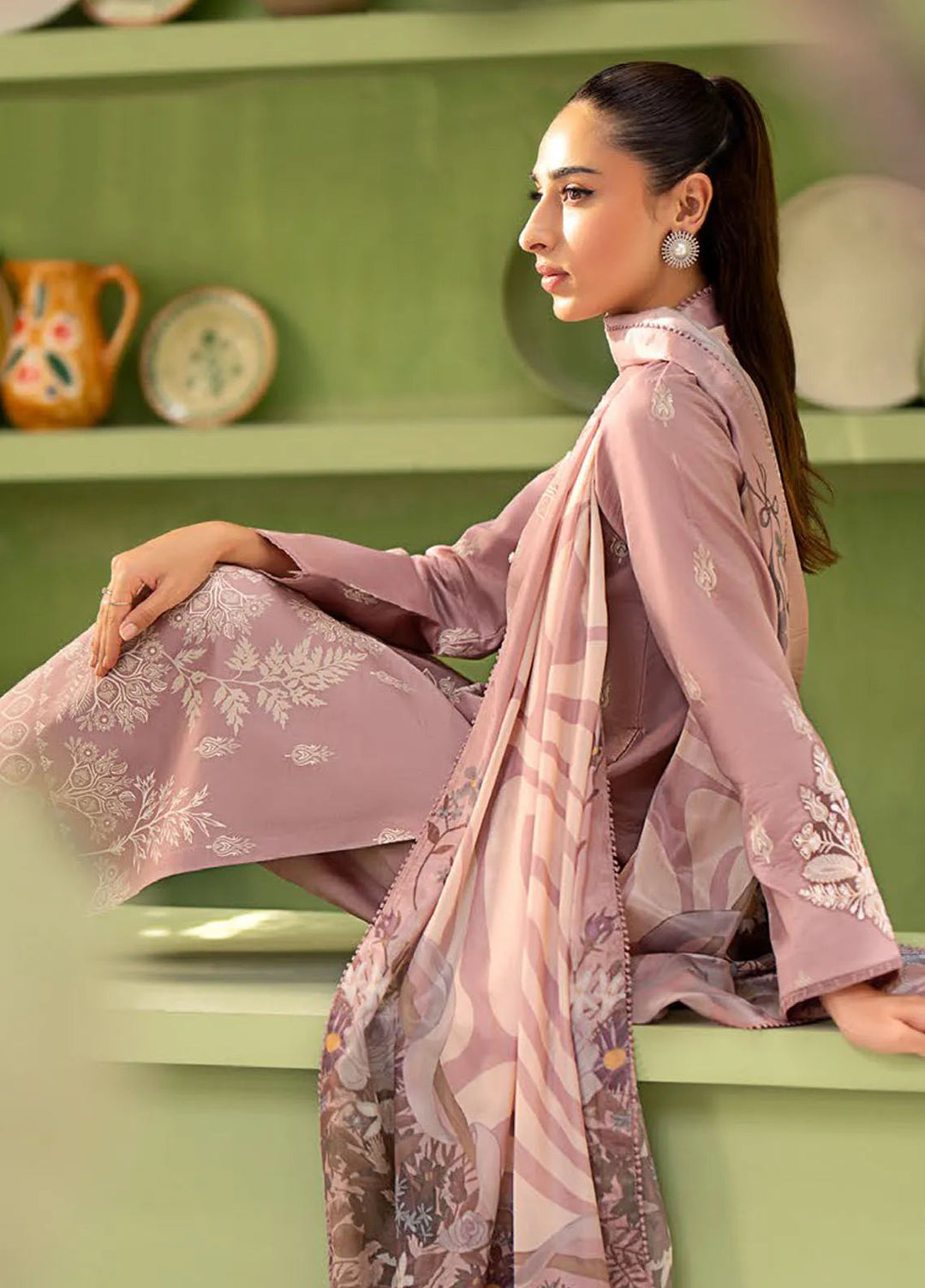 Artisan by Seran Embroidered Lawn Suit Unstitched 3 Piece SRN25A D-03 Fleur - Summer Collection