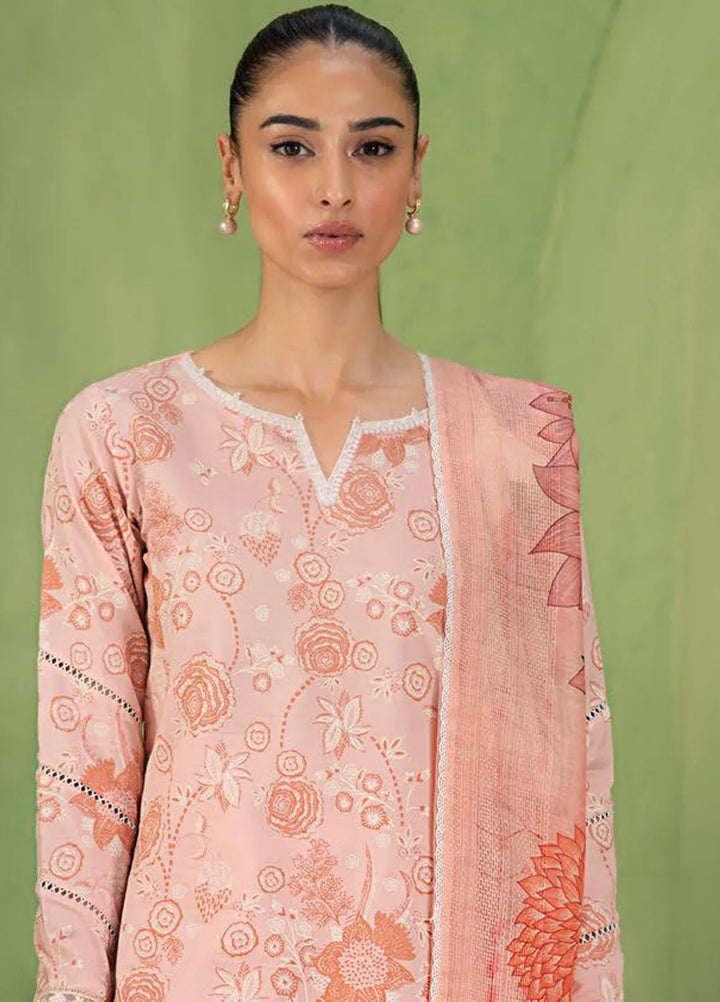 Artisan by Seran Embroidered Lawn Suit Unstitched 3 Piece SRN25A D-07 Peche - Summer Collection