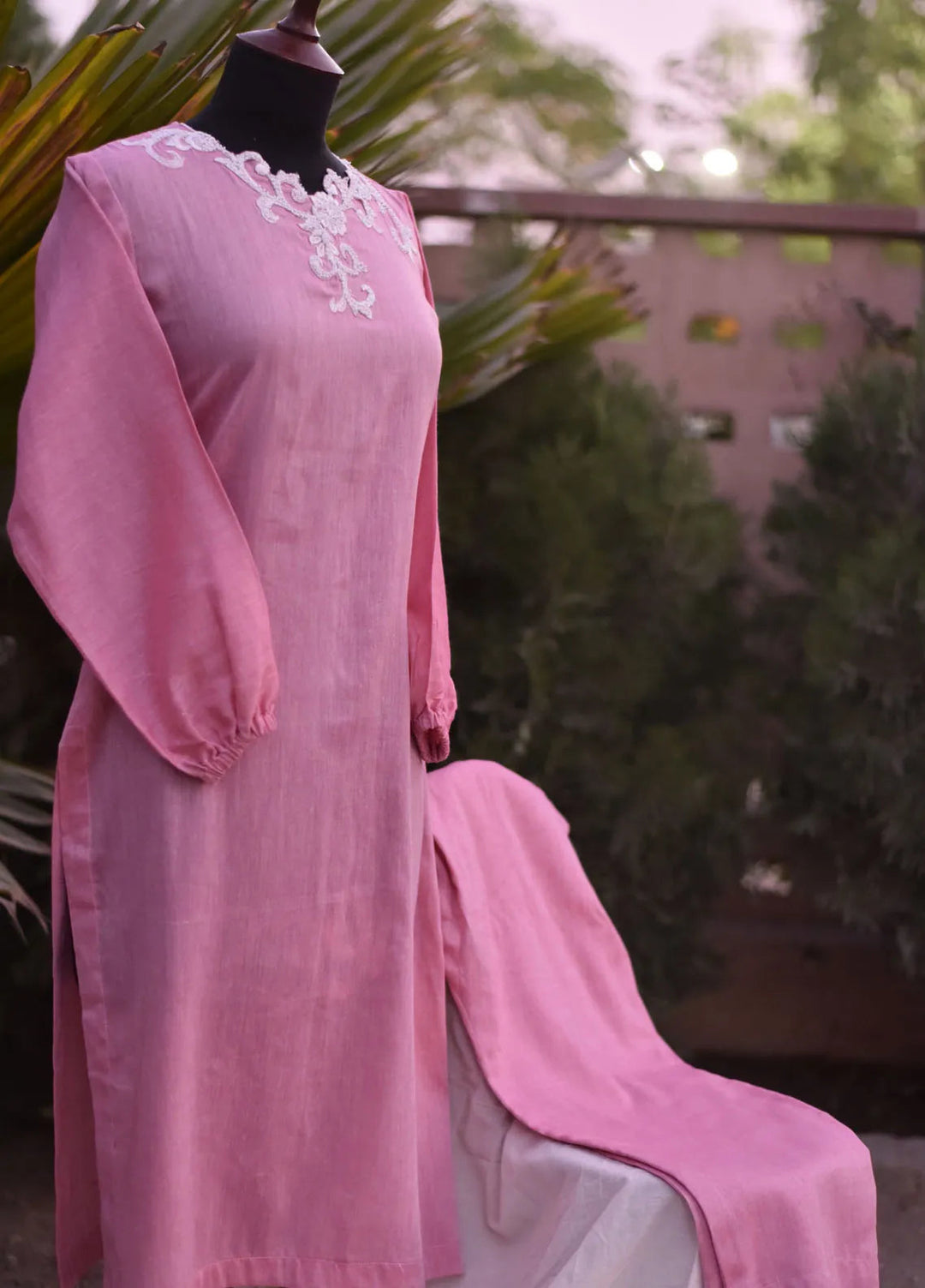 Artistic Wear Pret Appliqued Irish Lawn 2 Piece Suit Pink Princess