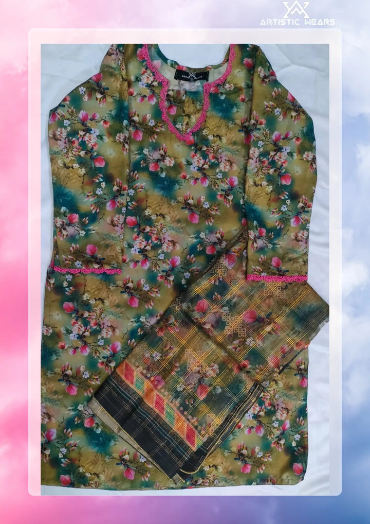 Artistic Wear Pret Lawn 2 Piece Suit Busy Flora Print