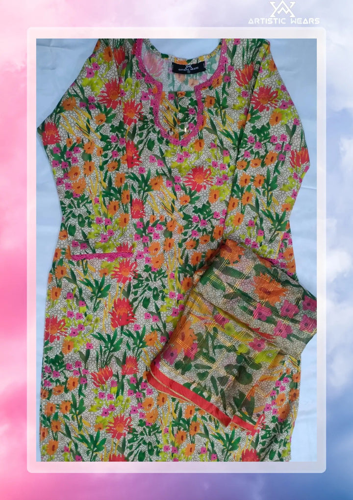 Artistic Wear Pret Lawn 2 Piece Suit Busy Flora Print