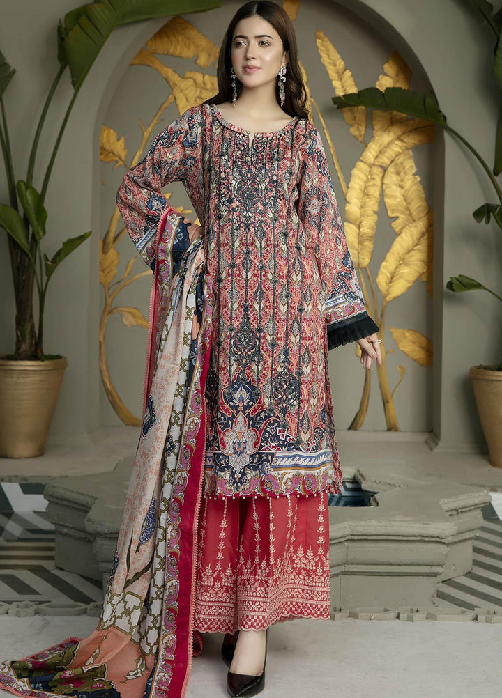 Arwa by Adan's Libas Embroidered Lawn Suits Unstitched 3 Piece AL21AR-2 D-01 - Summer Collection