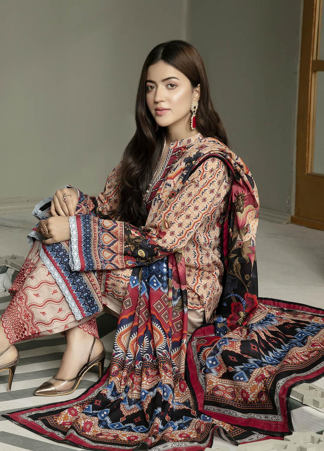 Arwa by Adan's Libas Embroidered Lawn Suits Unstitched 3 Piece AL21AR-2 D-03 - Summer Collection