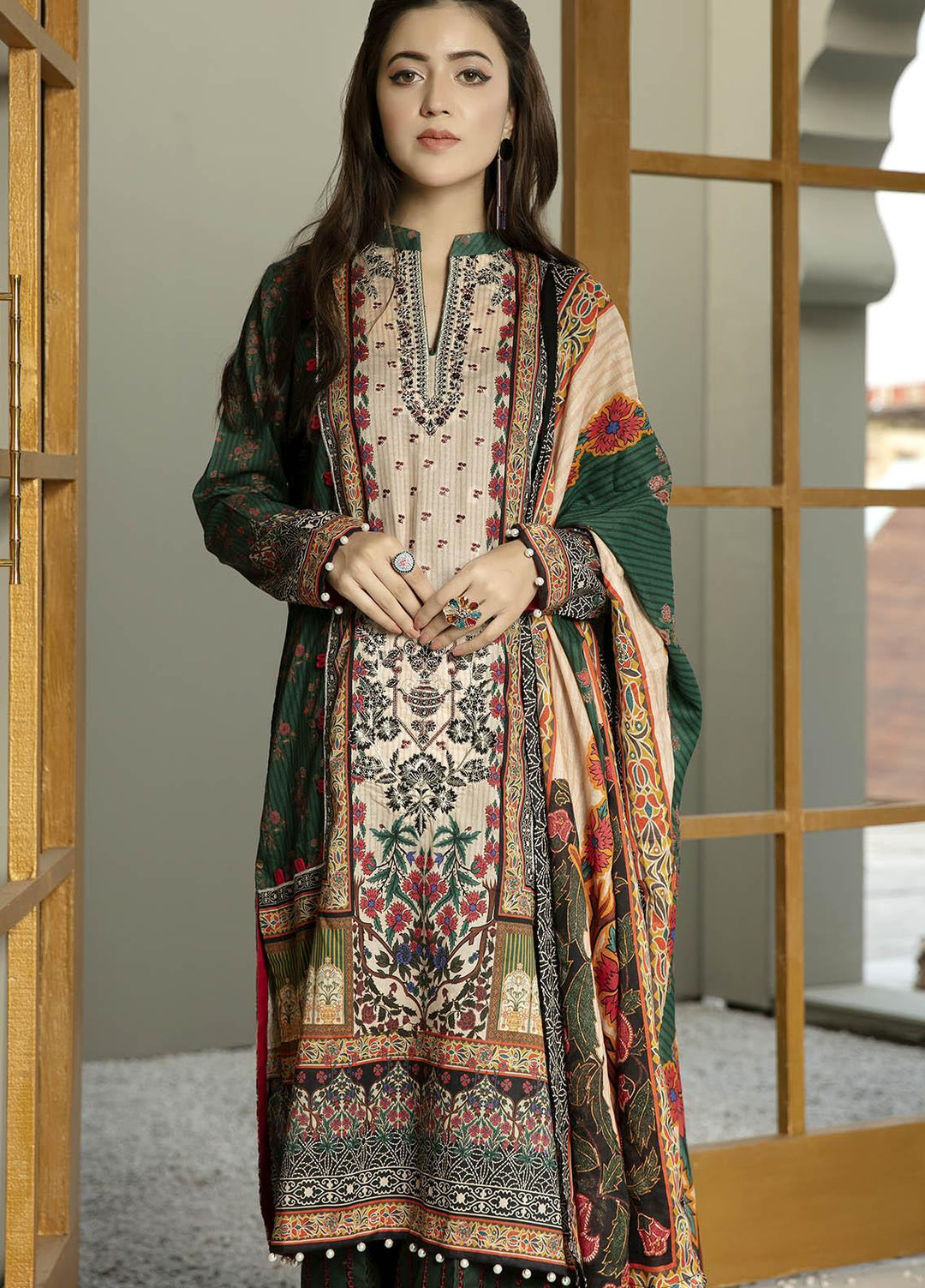 Arwa by Adan's Libas Embroidered Lawn Suits Unstitched 3 Piece AL21AR-2 D-06 - Summer Collection