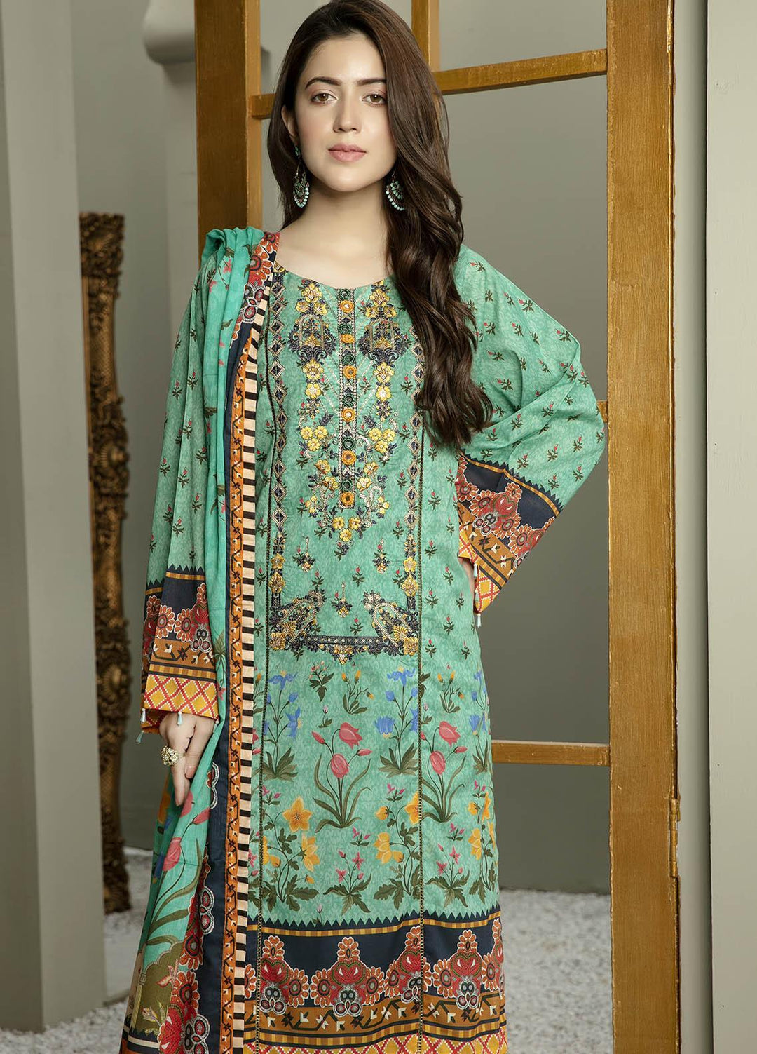 Arwa by Adan's Libas Embroidered Lawn Suits Unstitched 3 Piece AL21AR-2 D-07 - Summer Collection