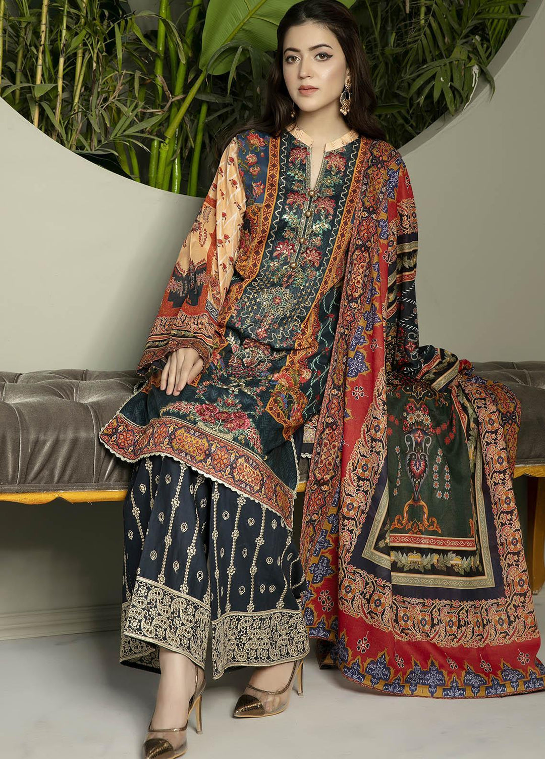 Arwa by Adan's Libas Embroidered Lawn Suits Unstitched 3 Piece AL21AR-2 D-08 - Summer Collection