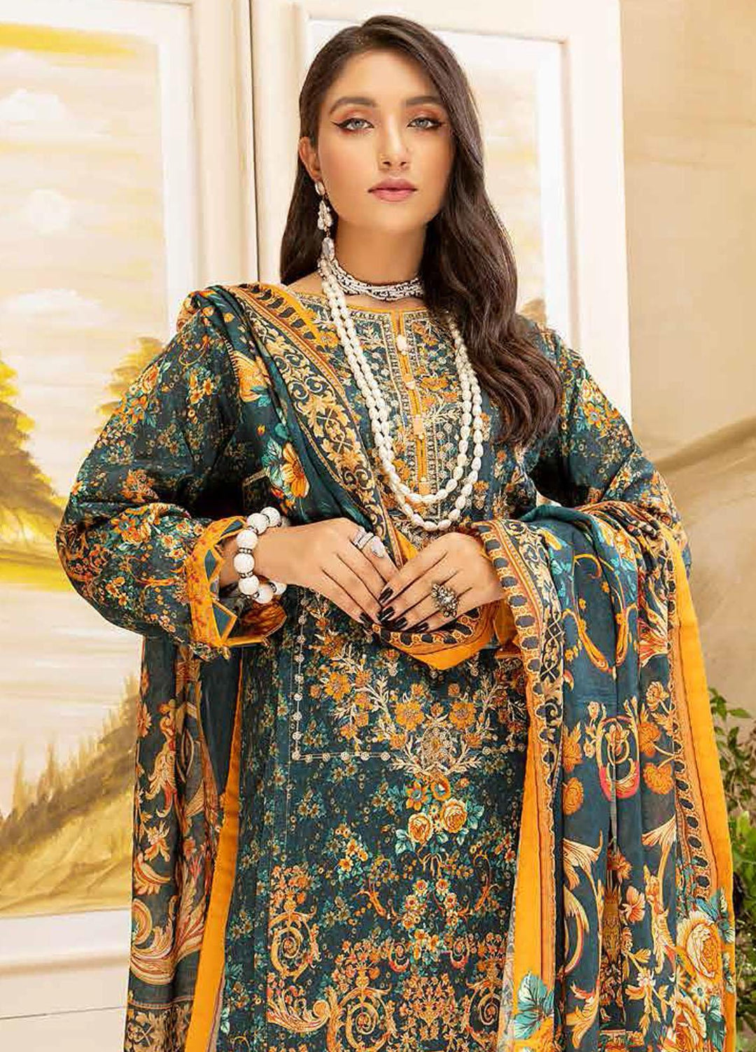 Arwa by Adan's Libas Embroidered Lawn Suits Unstitched 3 Piece AL21AR-3 D-04 - Summer Collection