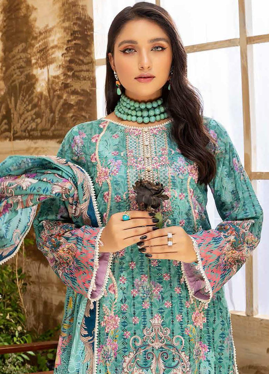 Arwa by Adan's Libas Embroidered Lawn Suits Unstitched 3 Piece AL21AR-3 D-07 - Summer Collection