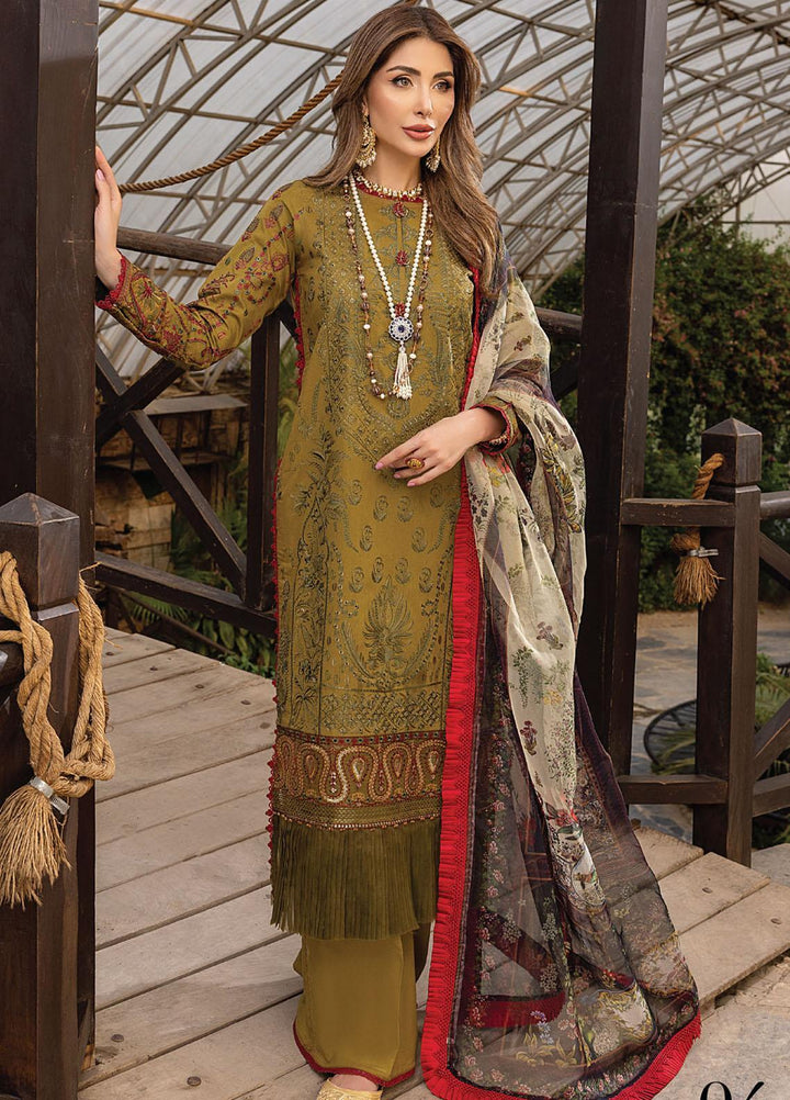 Arzoo by Humdum Embroidered Lawn Suits Unstitched 3 Piece HD22AZ D-04 Gold Marine - Summer Collection