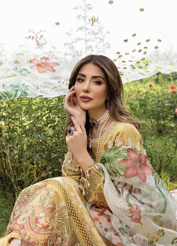 Arzoo by Humdum Embroidered Lawn Suits Unstitched 3 Piece HD22AZ D-05 Sun Shine Glory - Summer Collection
