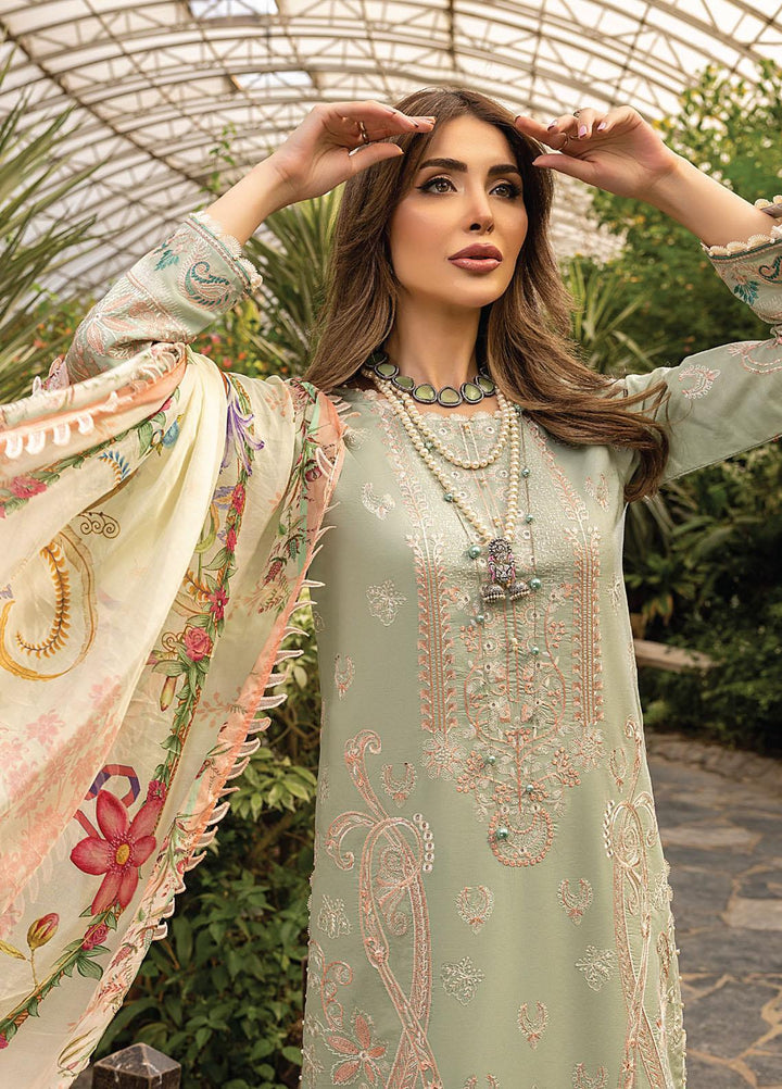 Arzoo by Humdum Embroidered Lawn Suits Unstitched 3 Piece HD22AZ D-07 Natural Floral - Summer Collection