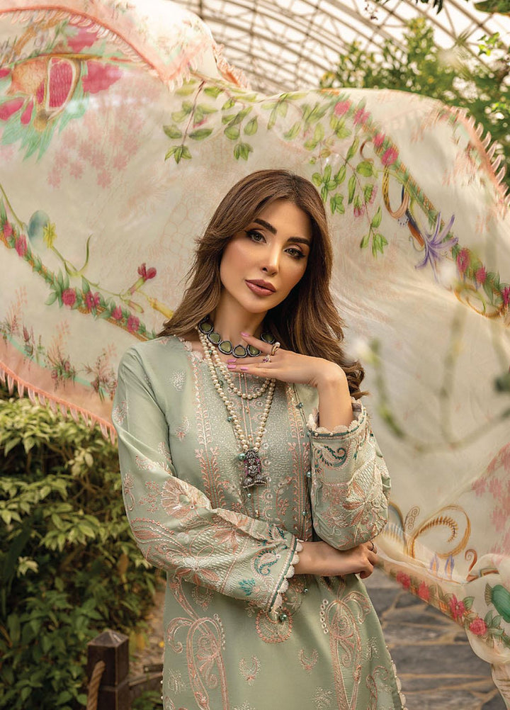 Arzoo by Humdum Embroidered Lawn Suits Unstitched 3 Piece HD22AZ D-07 Natural Floral - Summer Collection